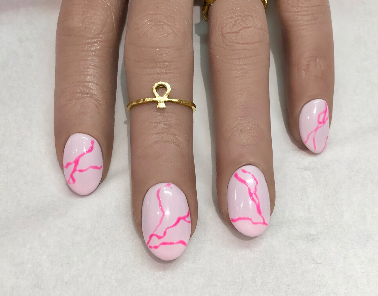 Salon System Gellux Breast Cancer Awareness Month Nails