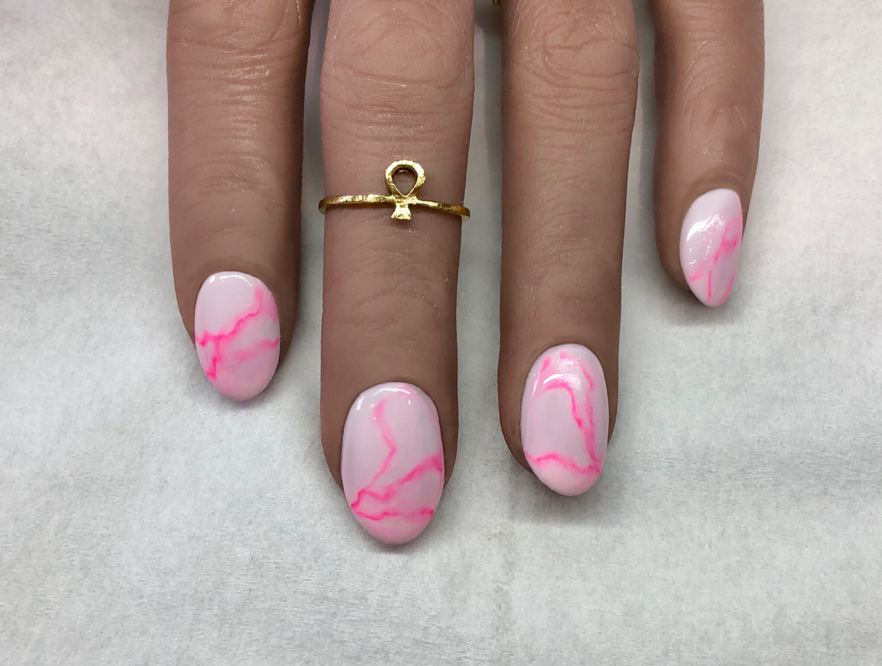 Salon System Gellux Breast Cancer Awareness Month Nails