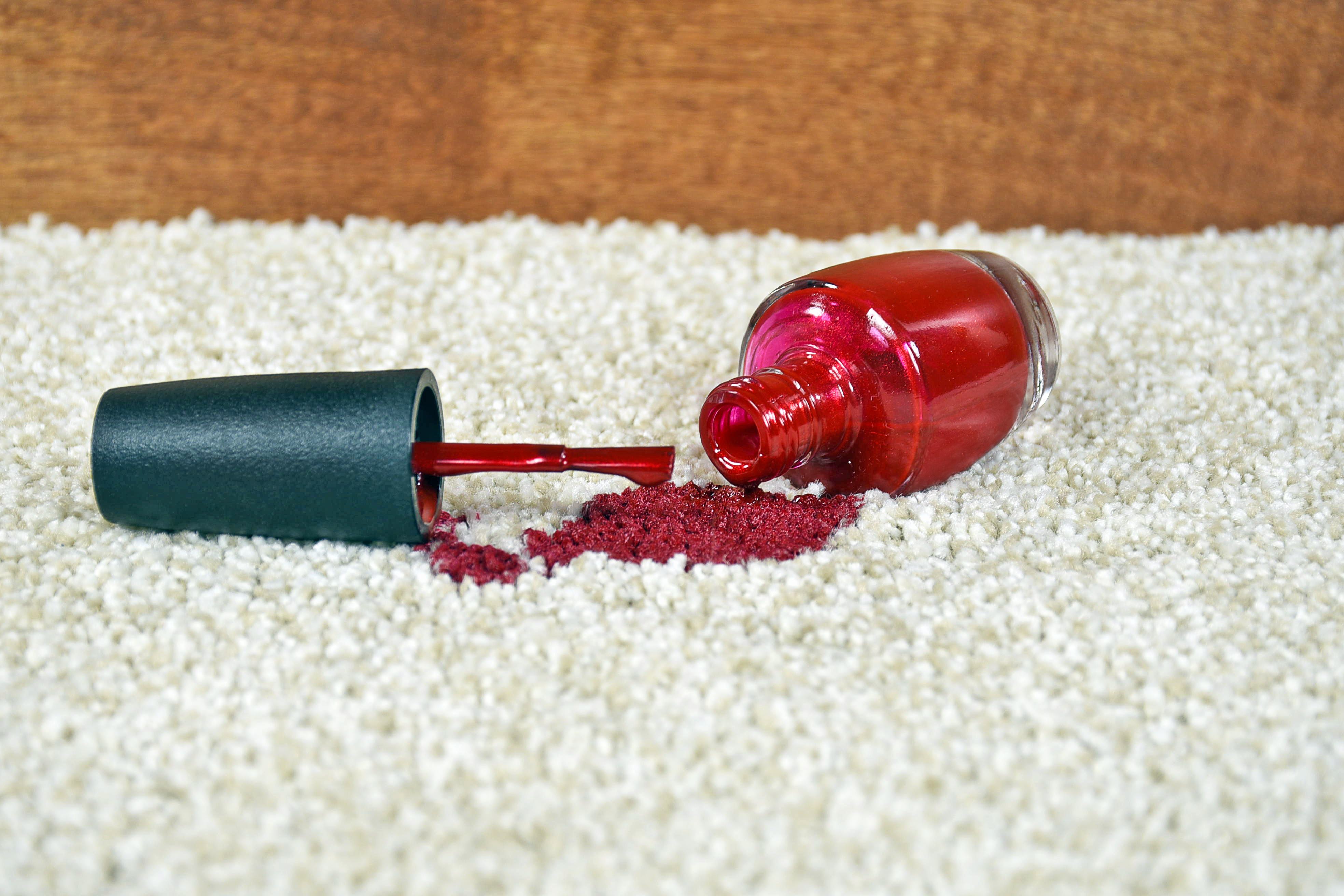 nail polish spilt on carpet