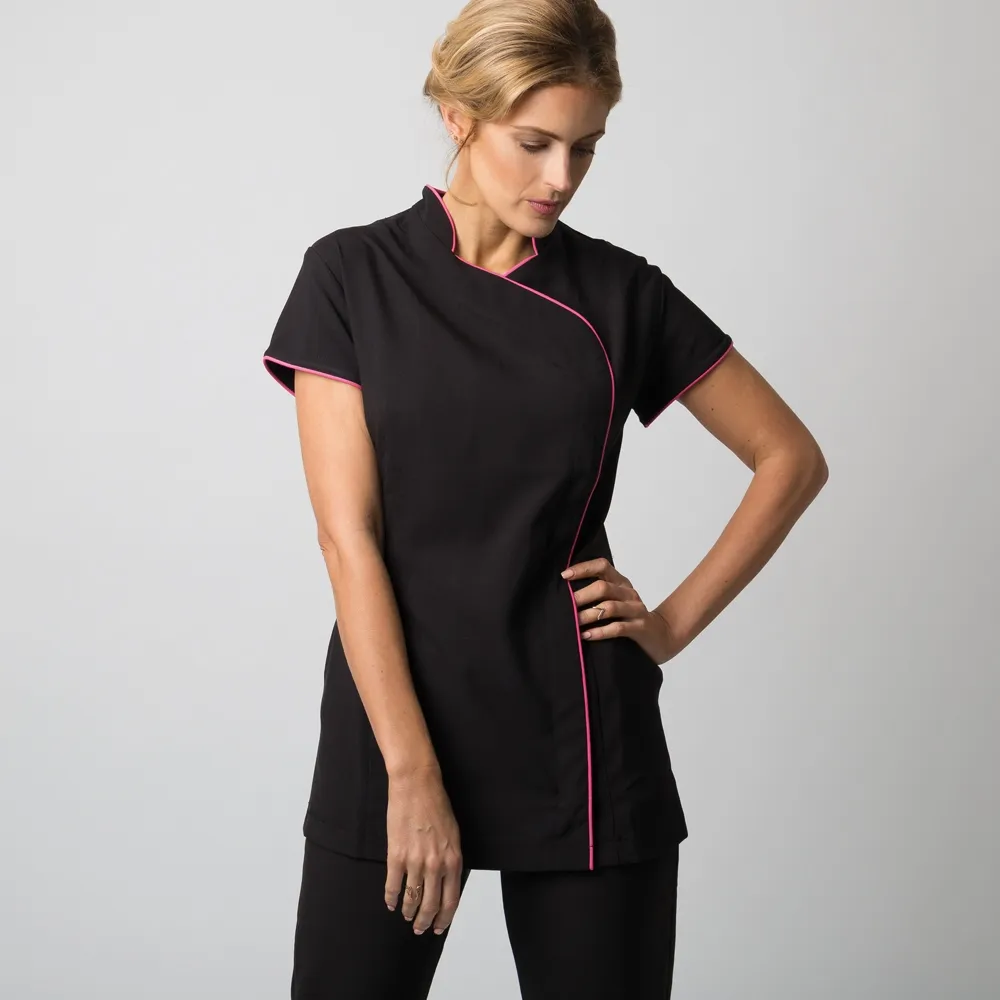 Alexandra beauty uniform Asymmetrical Zip Tunic 