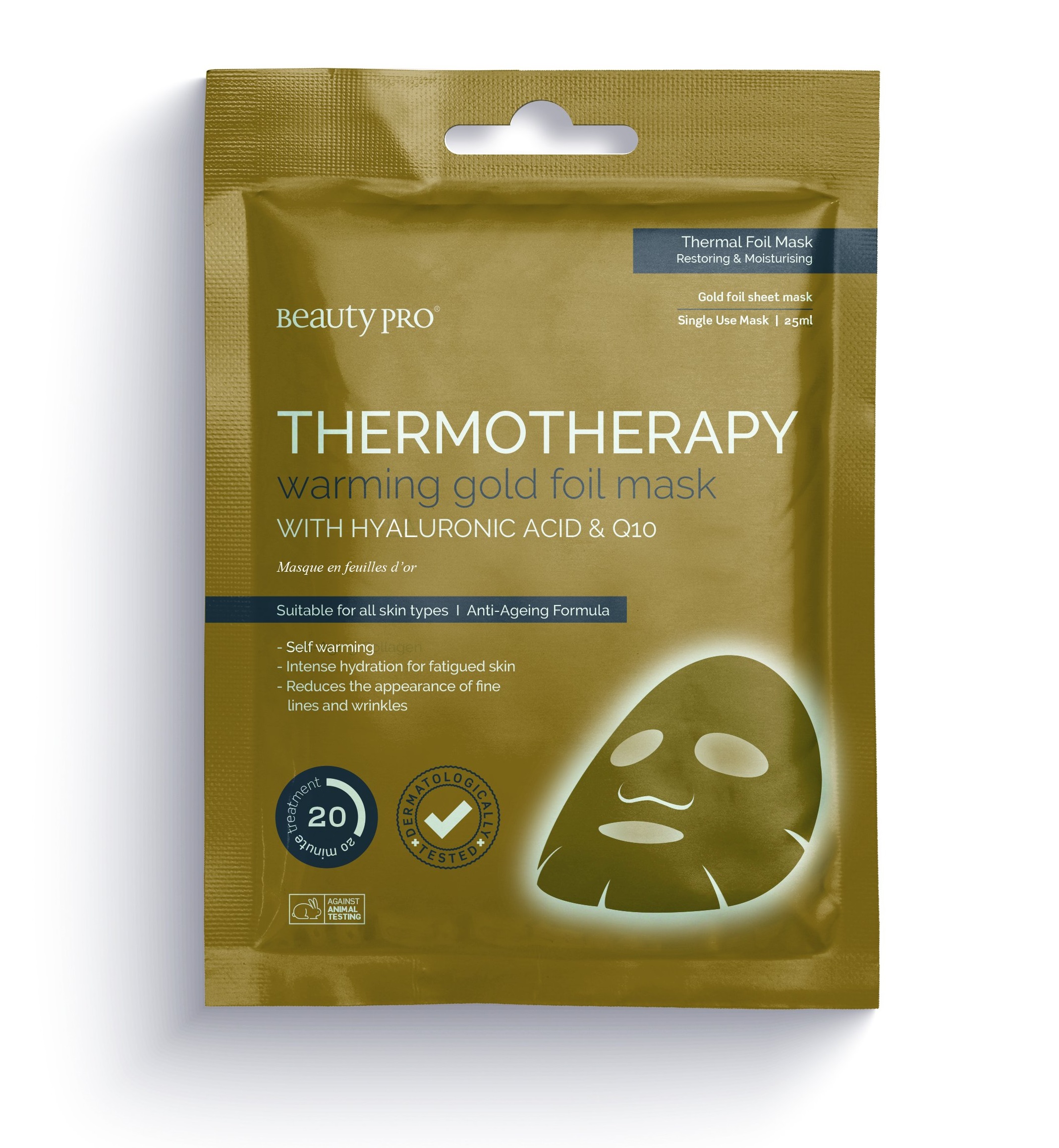 BeautyPro's Thermotherapy Warming Gold Foil Mask