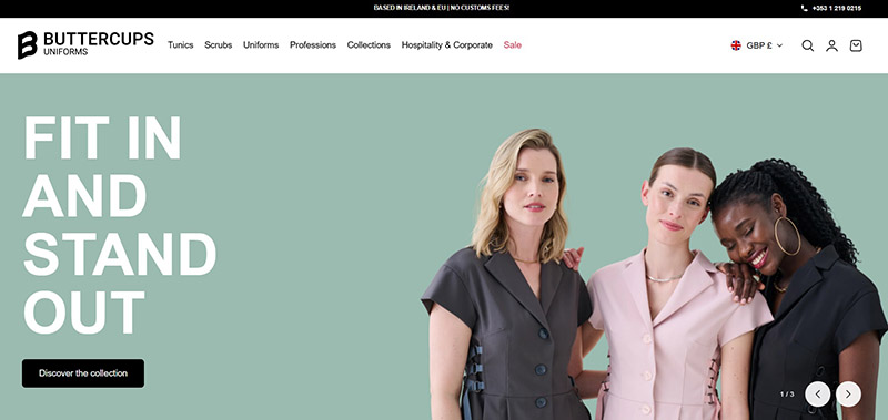 Buttercups uniforms website