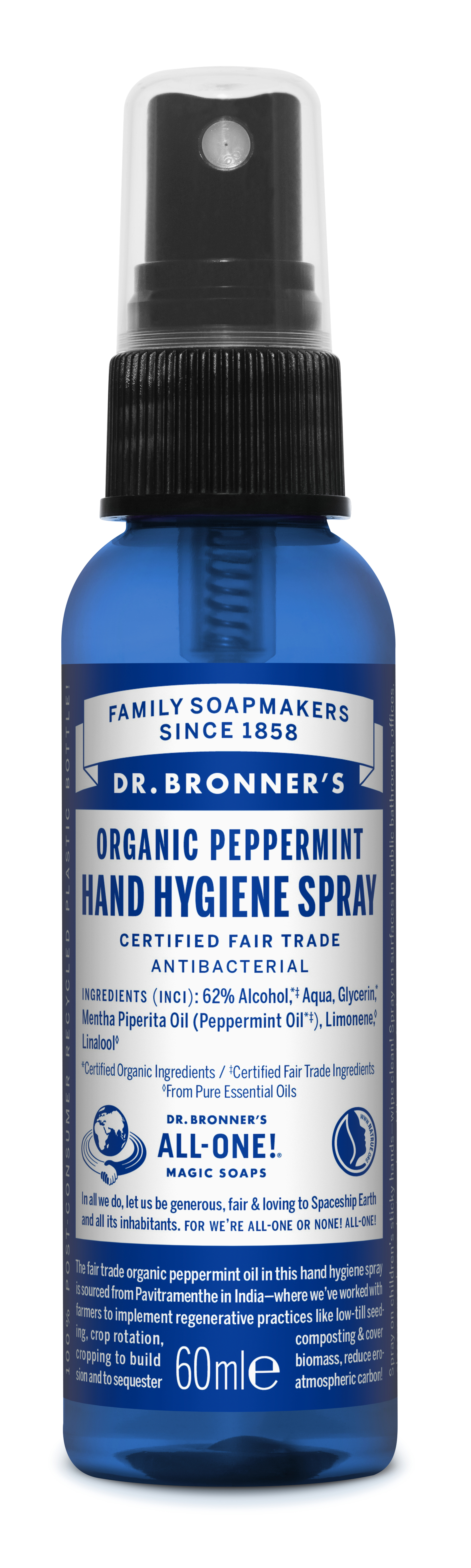 Dr Bronner Peppermint Scented Organic Hand Hygiene Spray 