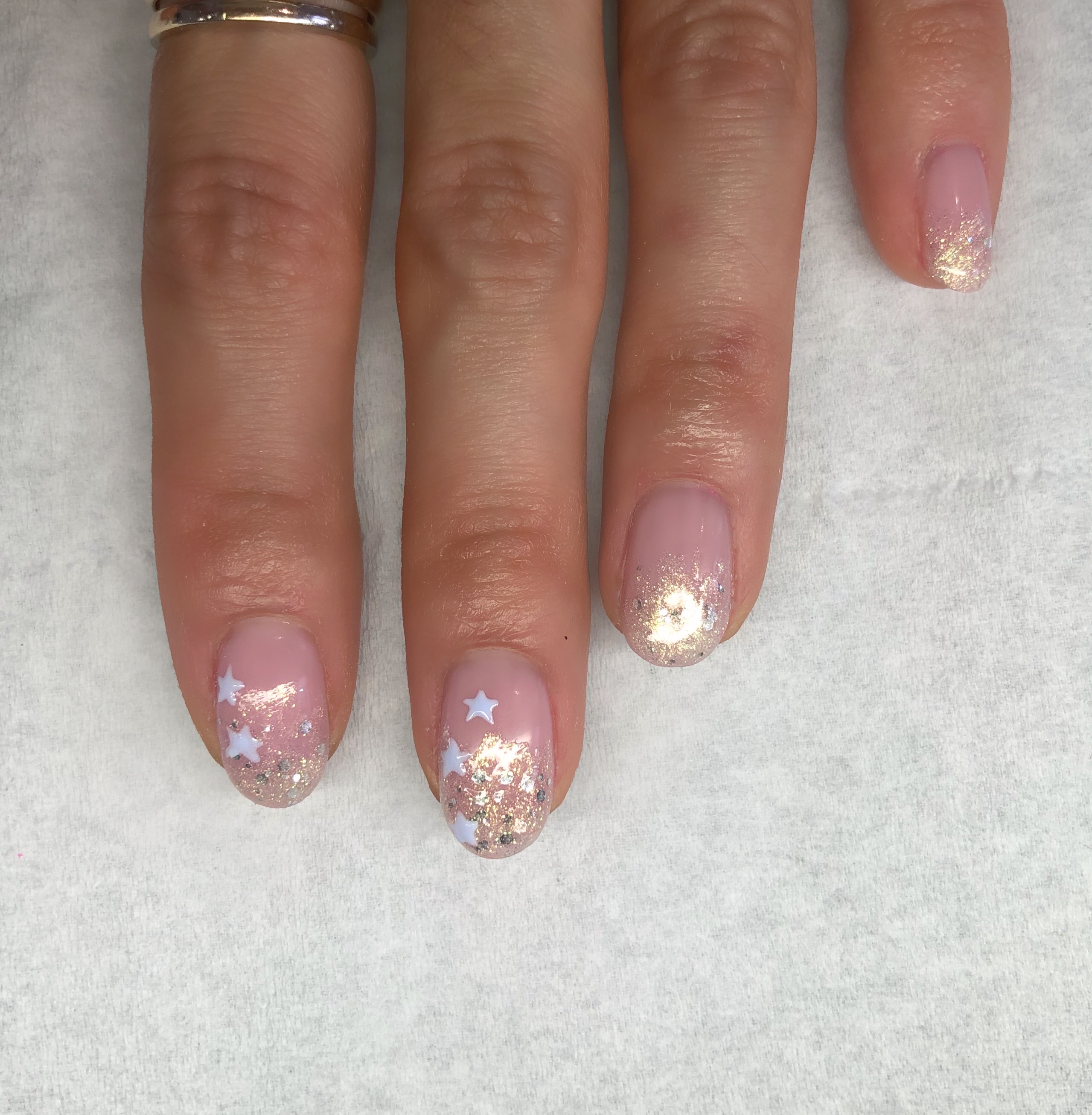 Salon System Gellux Glitter Fade Stars Julie-Ann Nail Art
