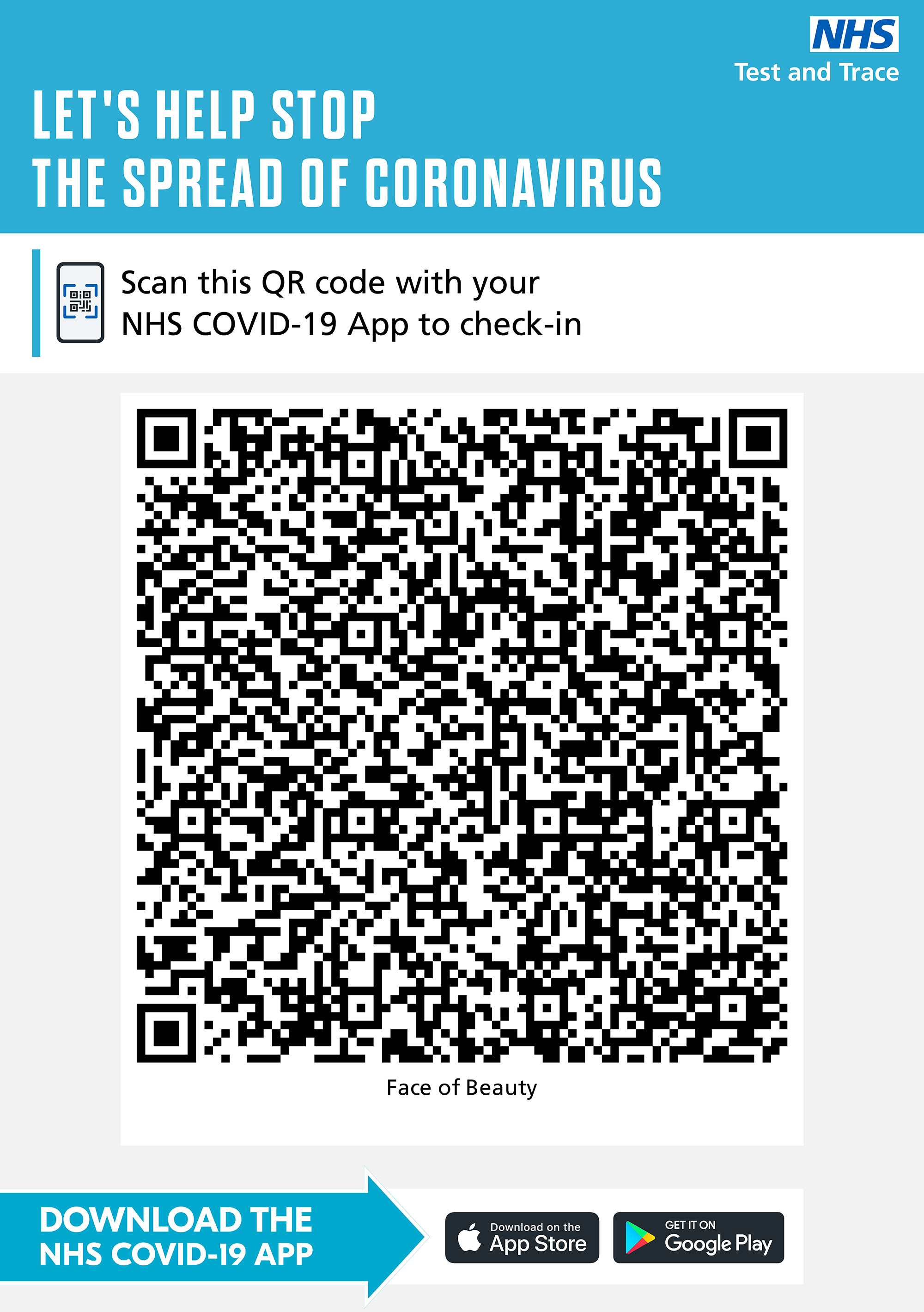 Test and Trace QR Code