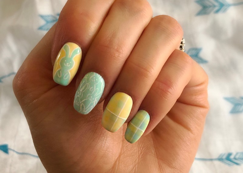 Summer Bunnies Nails: Manicure Featuring Bunny Water Decal Nail Stickers |  The Happy Sloths: Beauty, Makeup, and Skincare Blog with Reviews and  Swatches