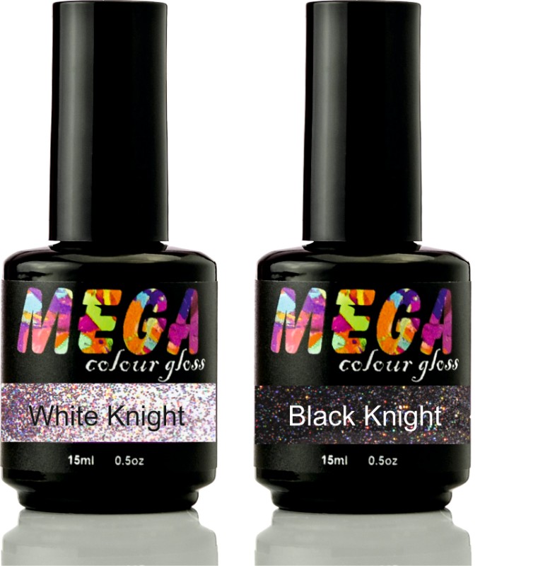 MegaMix Custom Gel Polish Black Knight White Knight